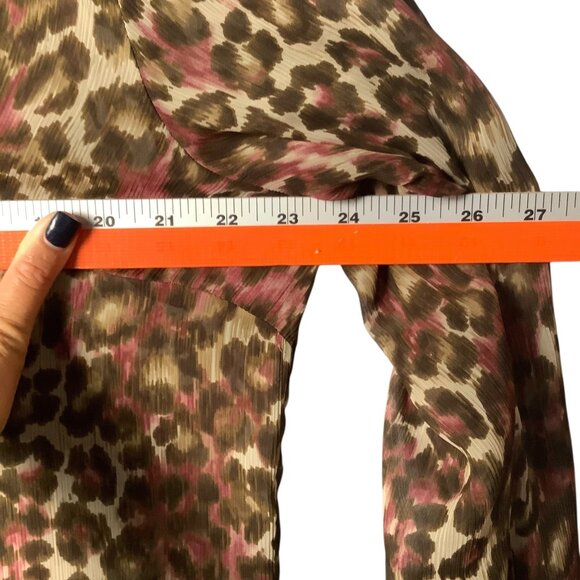 Lane Bryant 18/20 Animal Print Swim V-Neck Coverup Gold Sequin Trim Beach Pool - Picture 5 of 6